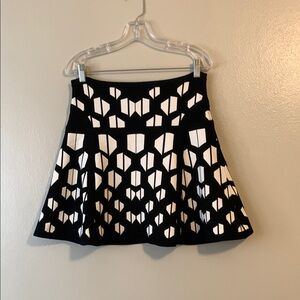 Diane Von Furstenberg Flote Hounds Check Geometric Mini Skirt Size M